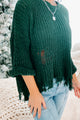 Serve Looks Distressed Chenille Sweater (Hunter Green) - NanaMacs
