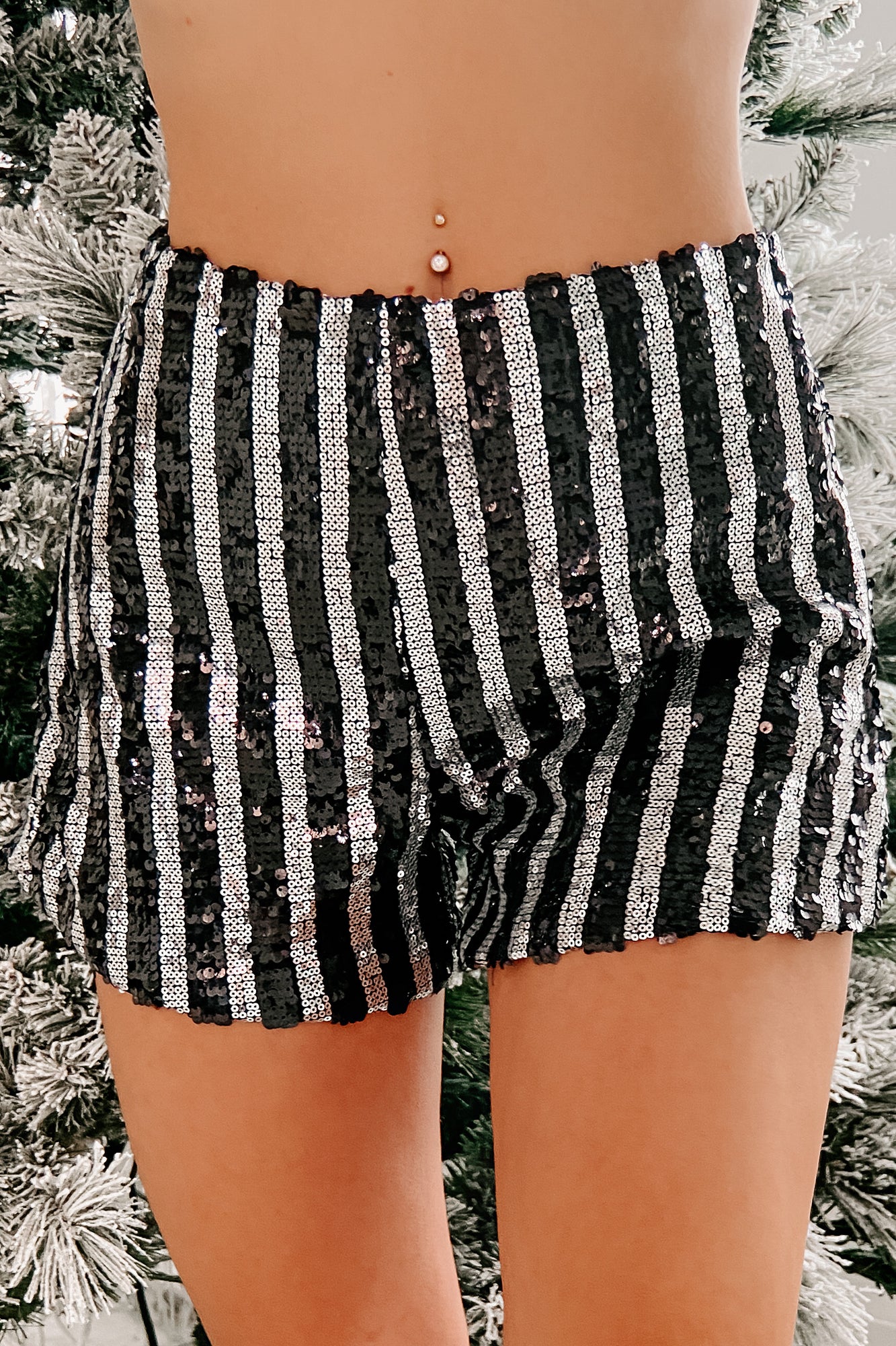 Black and white sequin shorts store
