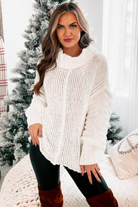 Archived - All A Dream Chenille Cowl Neck Sweater (Off White) - NanaMacs