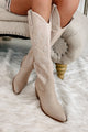 Giddy Up Faux Leather Billini Cowboy Boots (Light Taupe) - NanaMacs