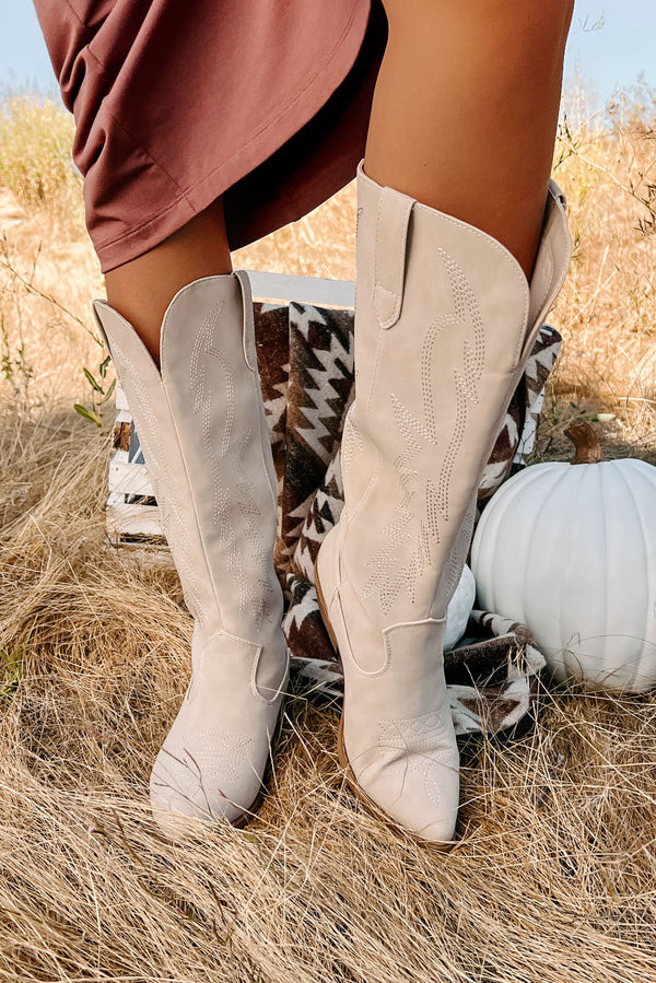 Stock Yard Stylin' Cowboy Boots (Sand Nubuck) - NanaMacs