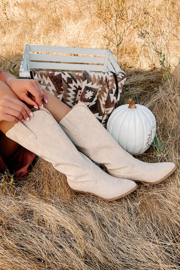 Stock Yard Stylin' Cowboy Boots (Sand Nubuck) - NanaMacs