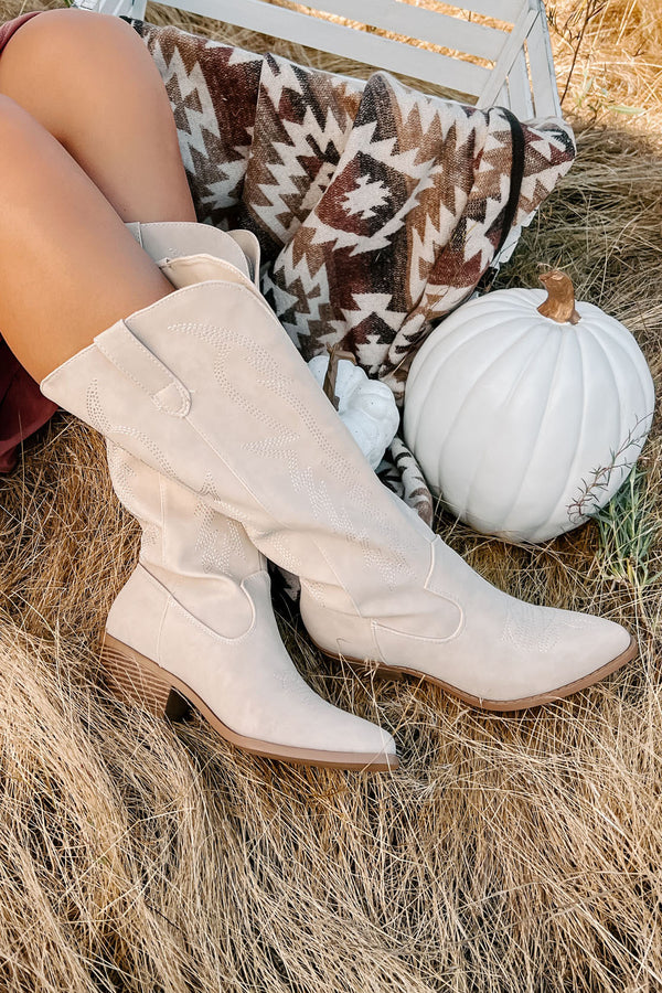 Stock Yard Stylin' Cowboy Boots (Sand Nubuck) - NanaMacs