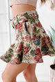 Vintage Sweetie Belted Floral Mini Skirt (Multi) - NanaMacs