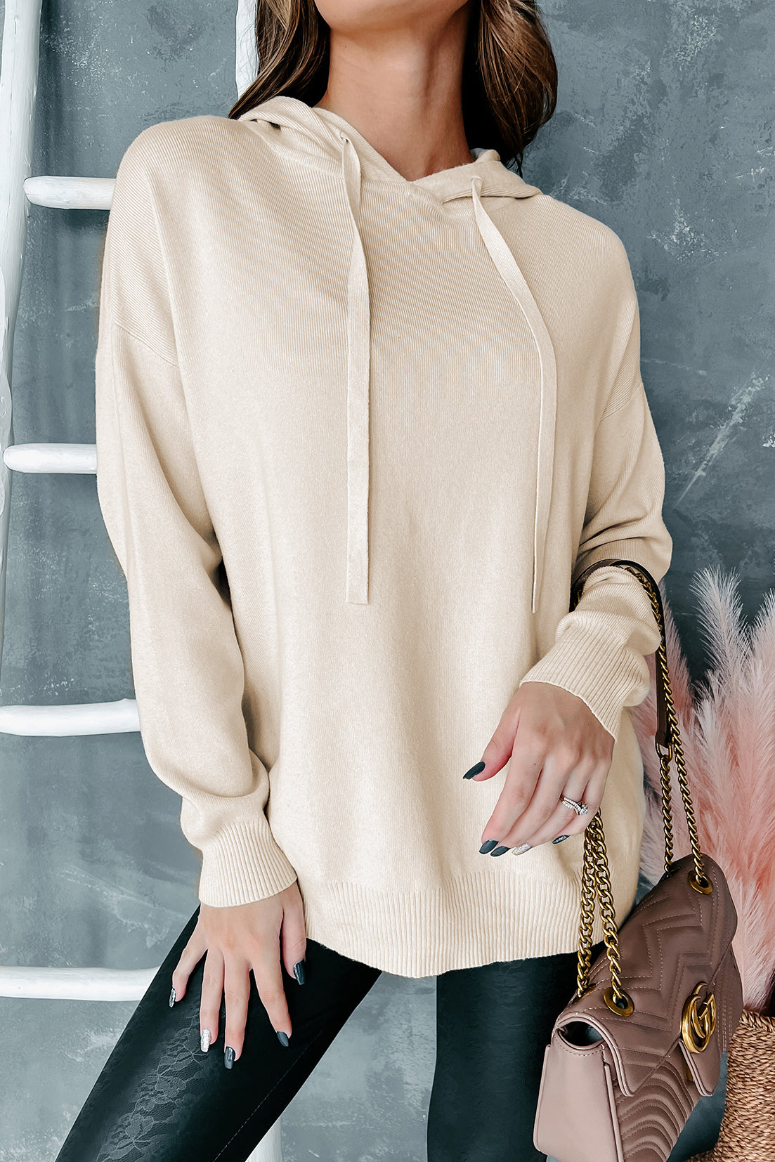 Forever In Style Hooded Long Sleeve Top (Cream) - NanaMacs