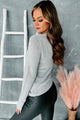 All In Wonder Twist Knot Long Sleeve Top (Grey) - NanaMacs