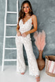 Little Thing Called Love Floral Lace Jumpsuit (White/Nude) - NanaMacs