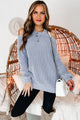 Tell You Like It Is Cold Shoulder Sweater (Light Blue) - NanaMacs