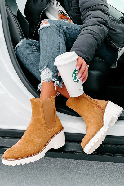 Easily Empowered Faux Suede Booties (Camel) - NanaMacs