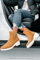 Easily Empowered Faux Suede Booties (Camel) - NanaMacs