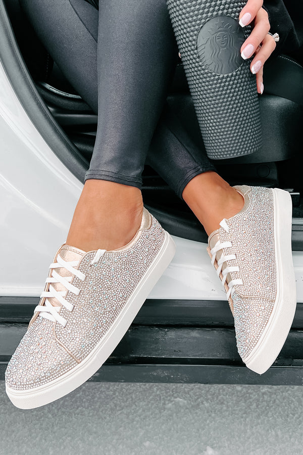 Dazzling Days Rhinestone Sneakers (Nude) - NanaMacs