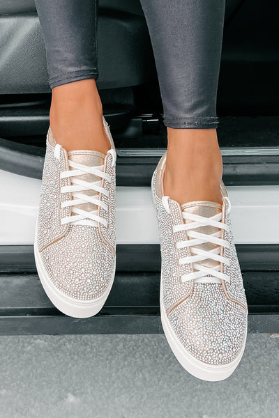 Dazzling Days Rhinestone Sneakers (Nude) - NanaMacs