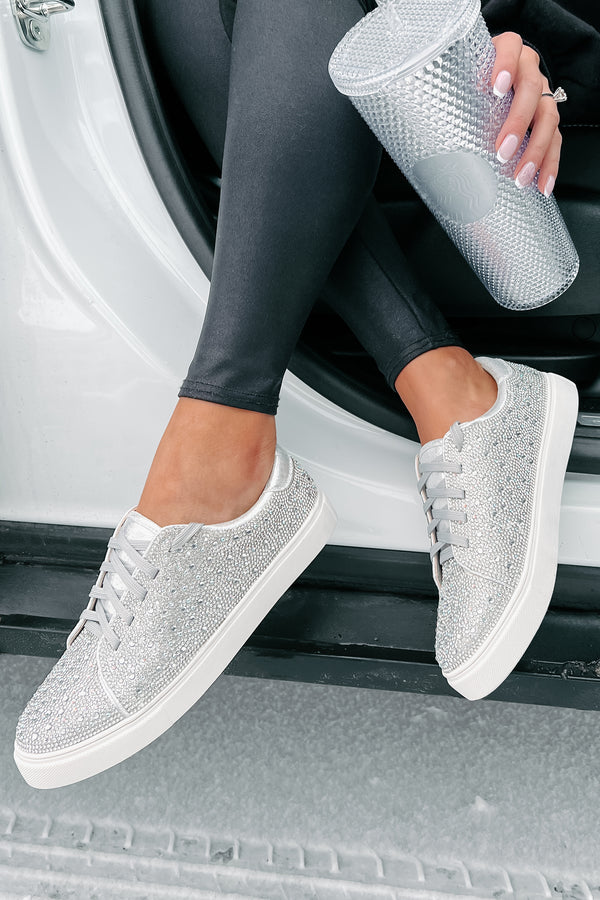 Dazzling Days Rhinestone Sneakers (Silver) - NanaMacs