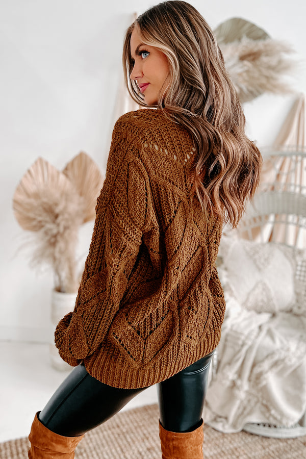 Always Together Oversized Chenille Sweater (Chocolate) - NanaMacs