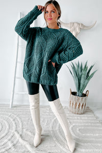Always Together Oversized Chenille Sweater (Emerald) - NanaMacs