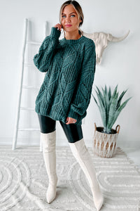 Always Together Oversized Chenille Sweater (Emerald) - NanaMacs