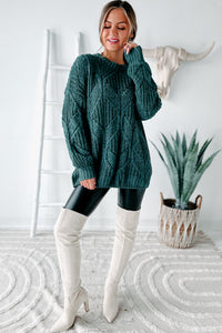 Always Together Oversized Chenille Sweater (Emerald) - NanaMacs