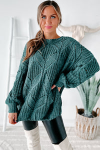 Always Together Oversized Chenille Sweater (Emerald) - NanaMacs