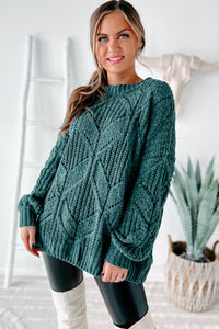 Always Together Oversized Chenille Sweater (Emerald) - NanaMacs