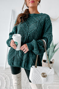 Always Together Oversized Chenille Sweater (Emerald) - NanaMacs