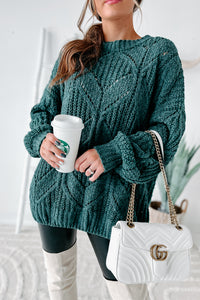 Always Together Oversized Chenille Sweater (Emerald) - NanaMacs