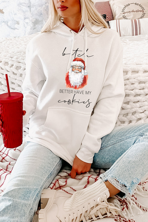 "Better Have My Cookies" Santa Graphic Multiple Shirt Options (White) - Print On Demand - NanaMacs