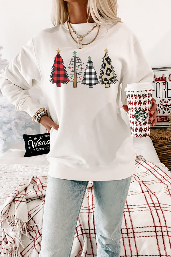 "It's Tree Time" Christmas Tree Graphic Multiple Shirt Options (White) - Print On Demand - NanaMacs