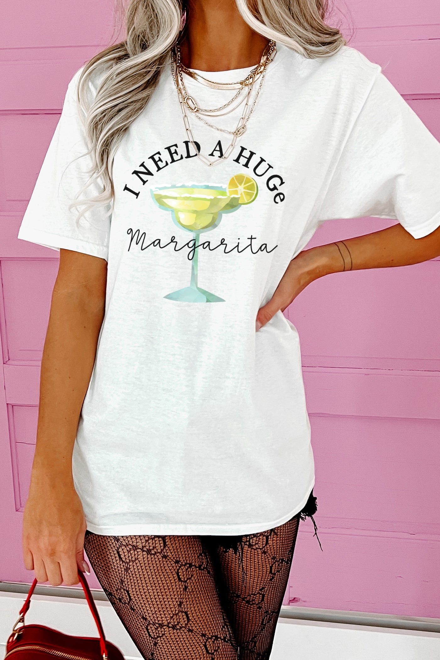 "I Need A Huge Margarita" Graphic - Multiple Shirt Options (White) - Print On Demand - NanaMacs