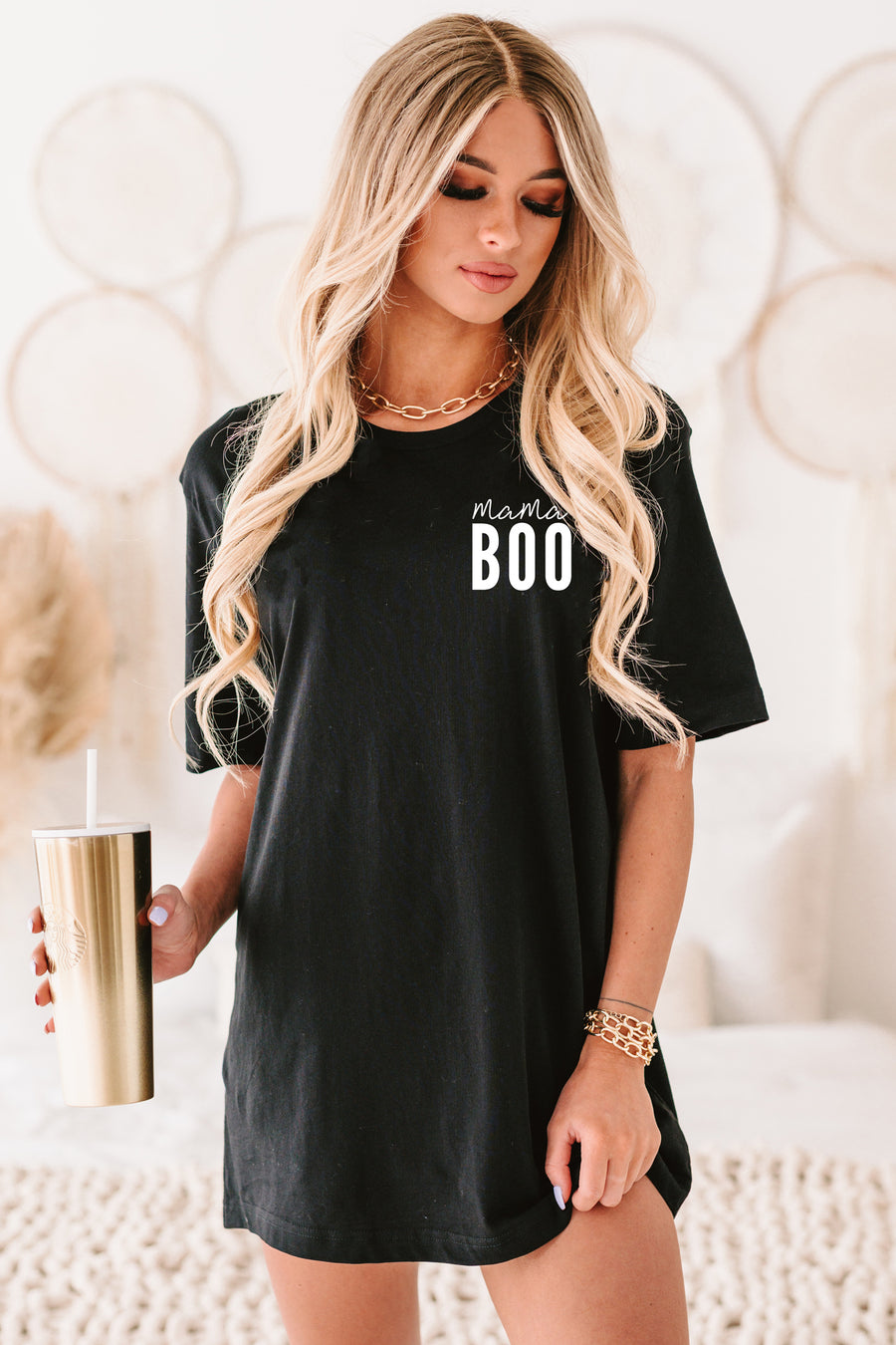 "Mama Boo" Graphic T-Shirt (Black) - Print on Demand - NanaMacs