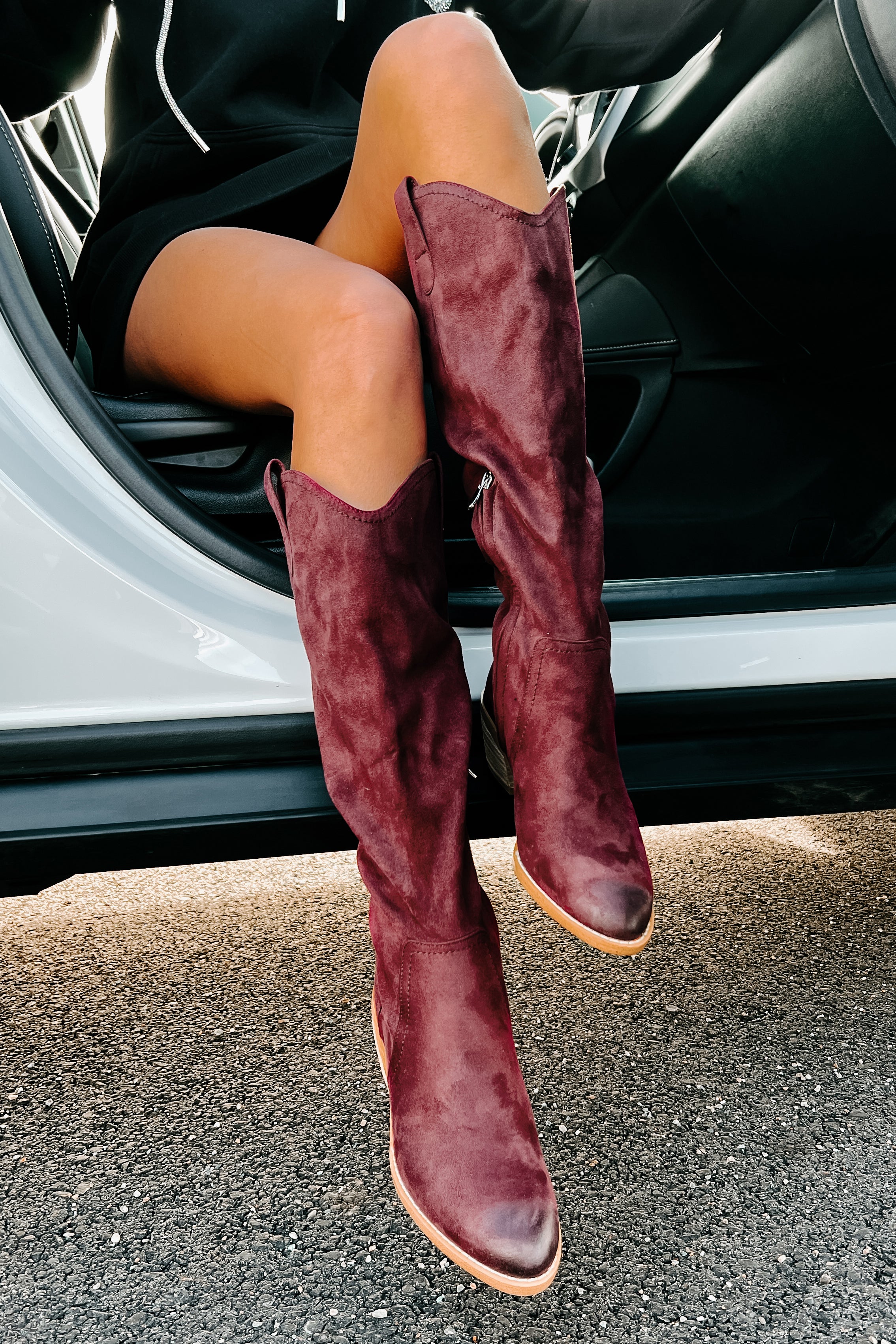 Burgundy deals tall boots