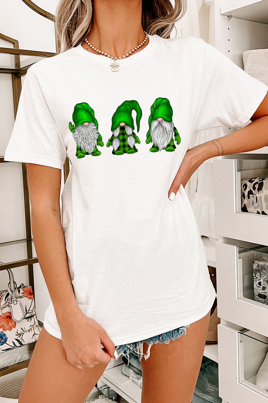 "Gnome More Messin' Around" Graphic T-Shirt (White) - Print On Demand - NanaMacs