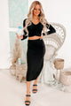 Getting Chic Ruched Two Piece Set (Black) - NanaMacs