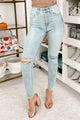 Guilty As Charged High Rise Distressed Skinny Jeans (Light) - NanaMacs
