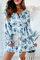Tea Please Floral Surplice Dress (White/Blue) - NanaMacs