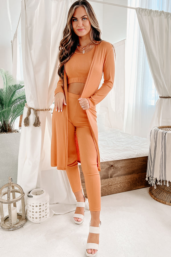 Everything And More Ribbed 3-Piece Set (Apricot) - NanaMacs