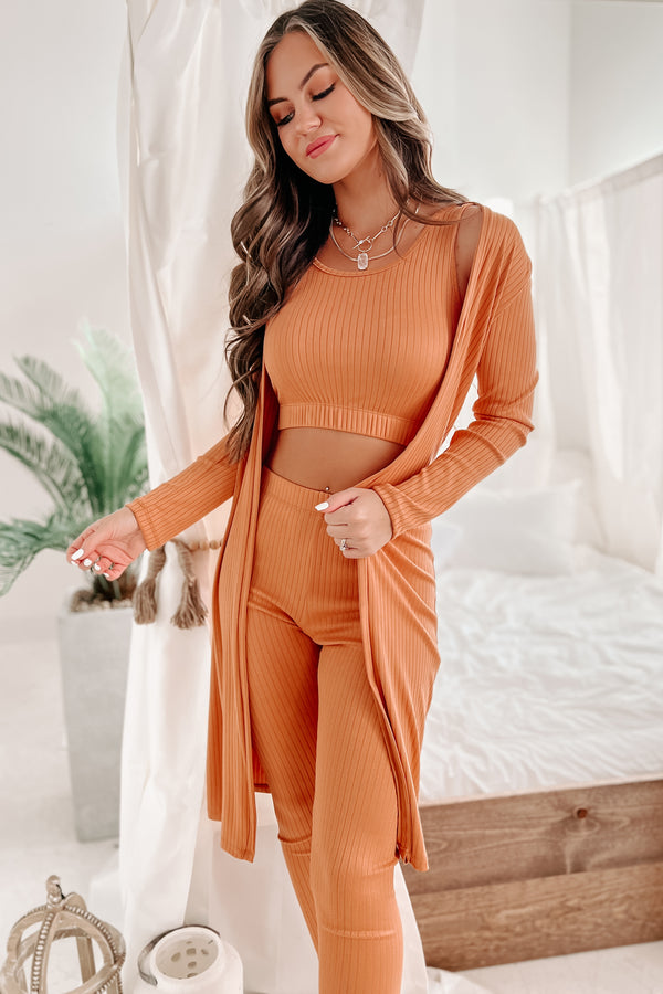 Everything And More Ribbed 3-Piece Set (Apricot) - NanaMacs