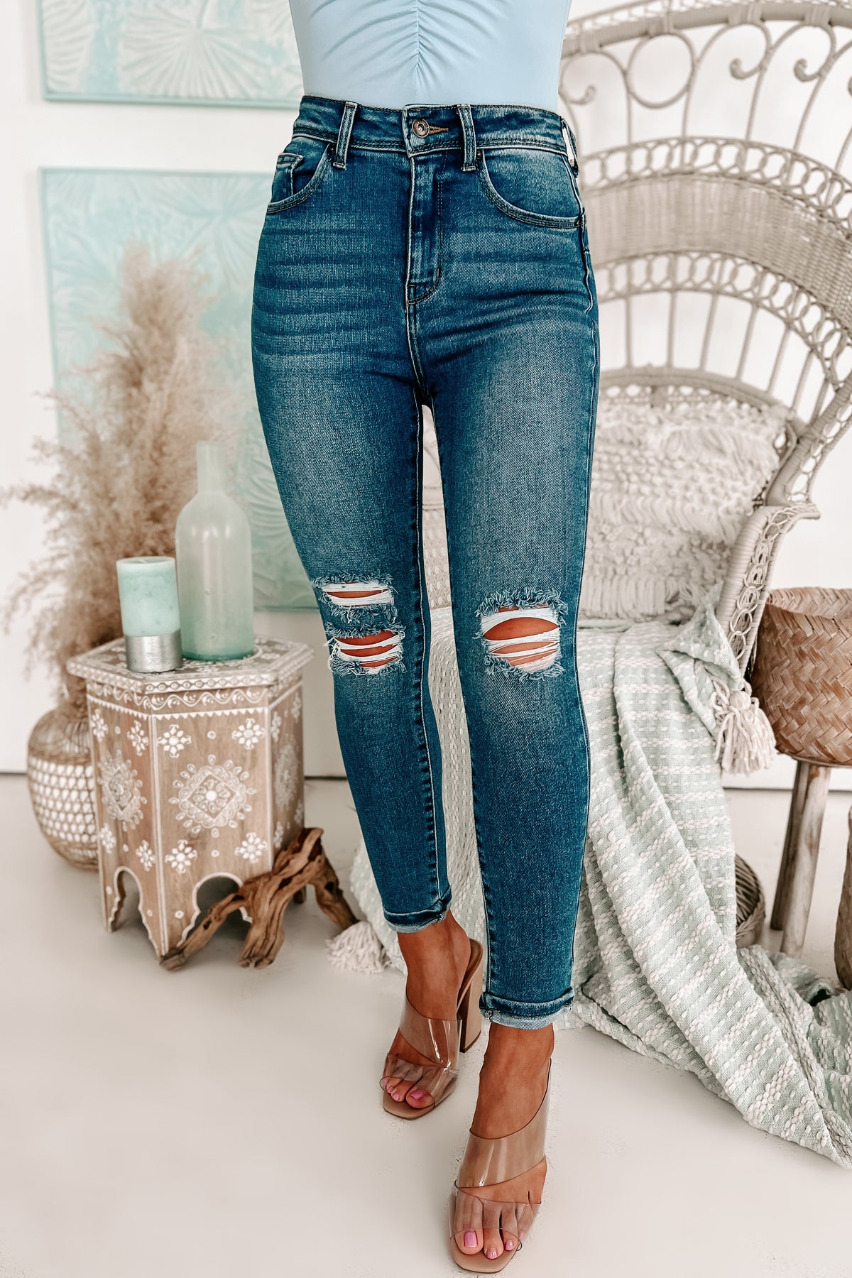 Kenya High Rise Distressed Skinny Jeans (Medium) · NanaMacs