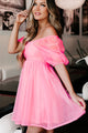 Princess Pose Babydoll Mini Dress (Pink) - NanaMacs