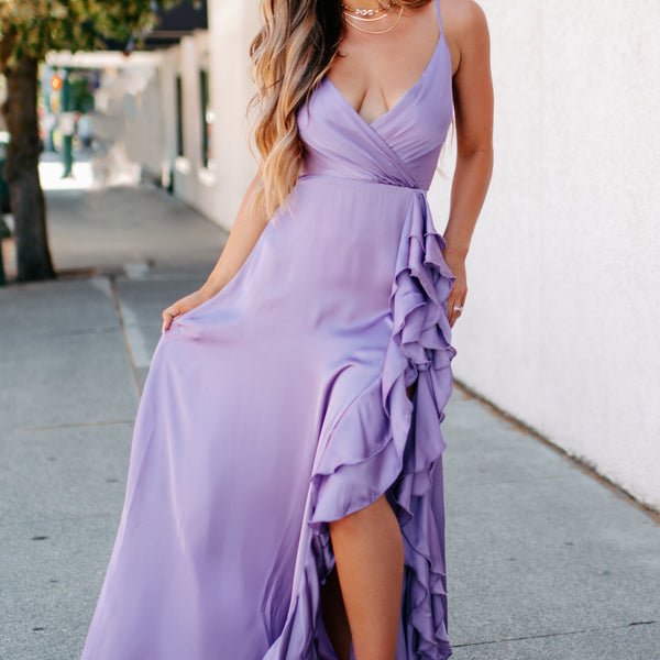 Purple Angelic Entrance Lavender Pleated Tulle Maxi Dress | Womens | Small (Available in XS, M, L, XL) | 100% Polyester | Lulus | Some Stretch