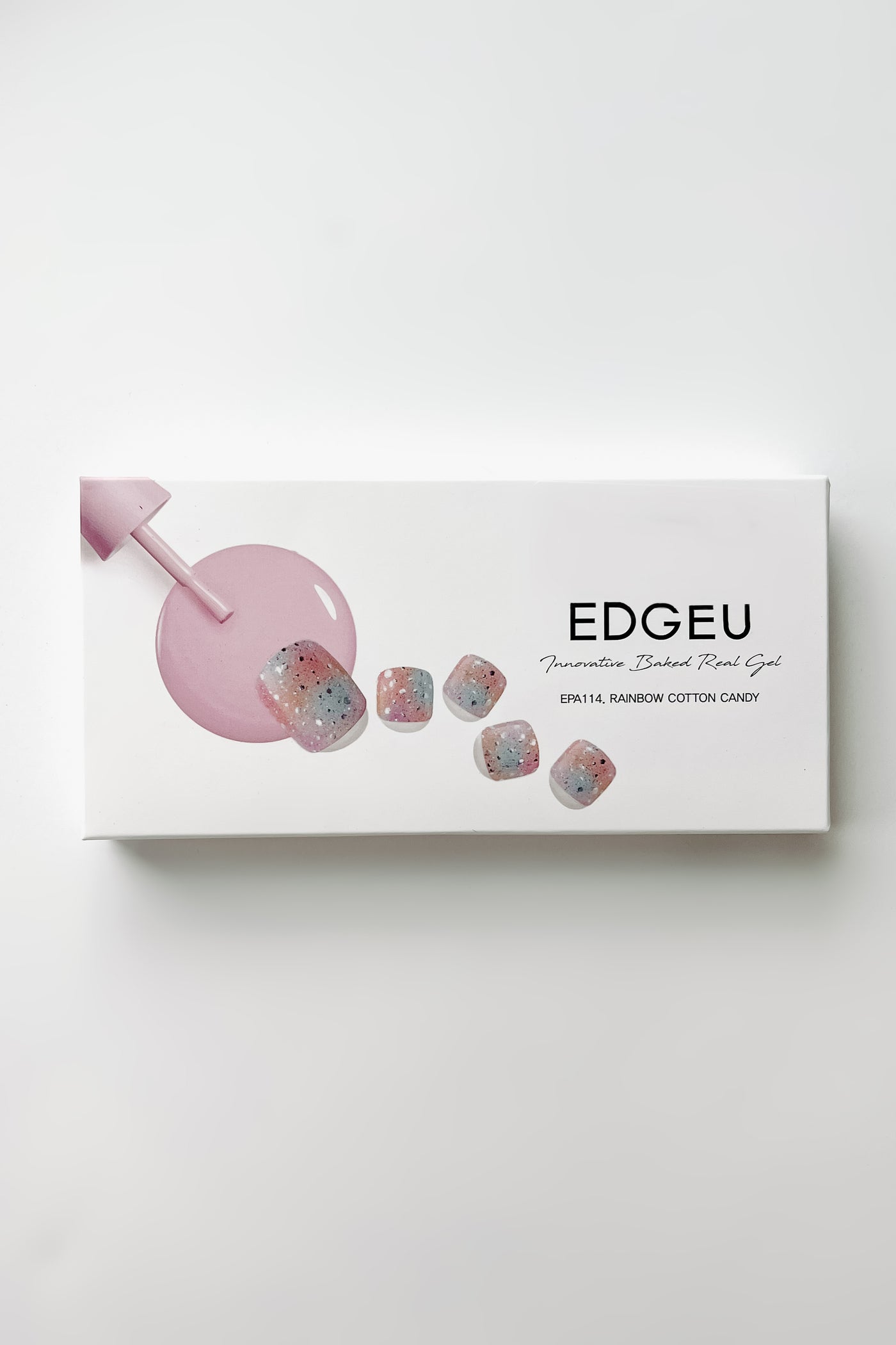 EDGEU Baked Gel Toe Nail Stickers (Rainbow Cotton Candy) - NanaMacs