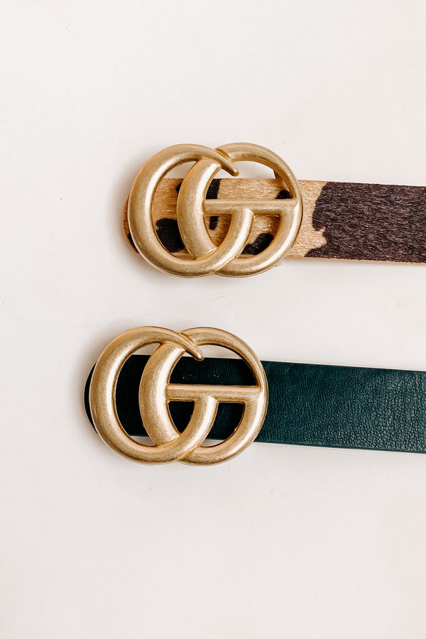 Mending Fences Faux Fur & Faux Leather Belt Set (Taupe/Black) - NanaMacs