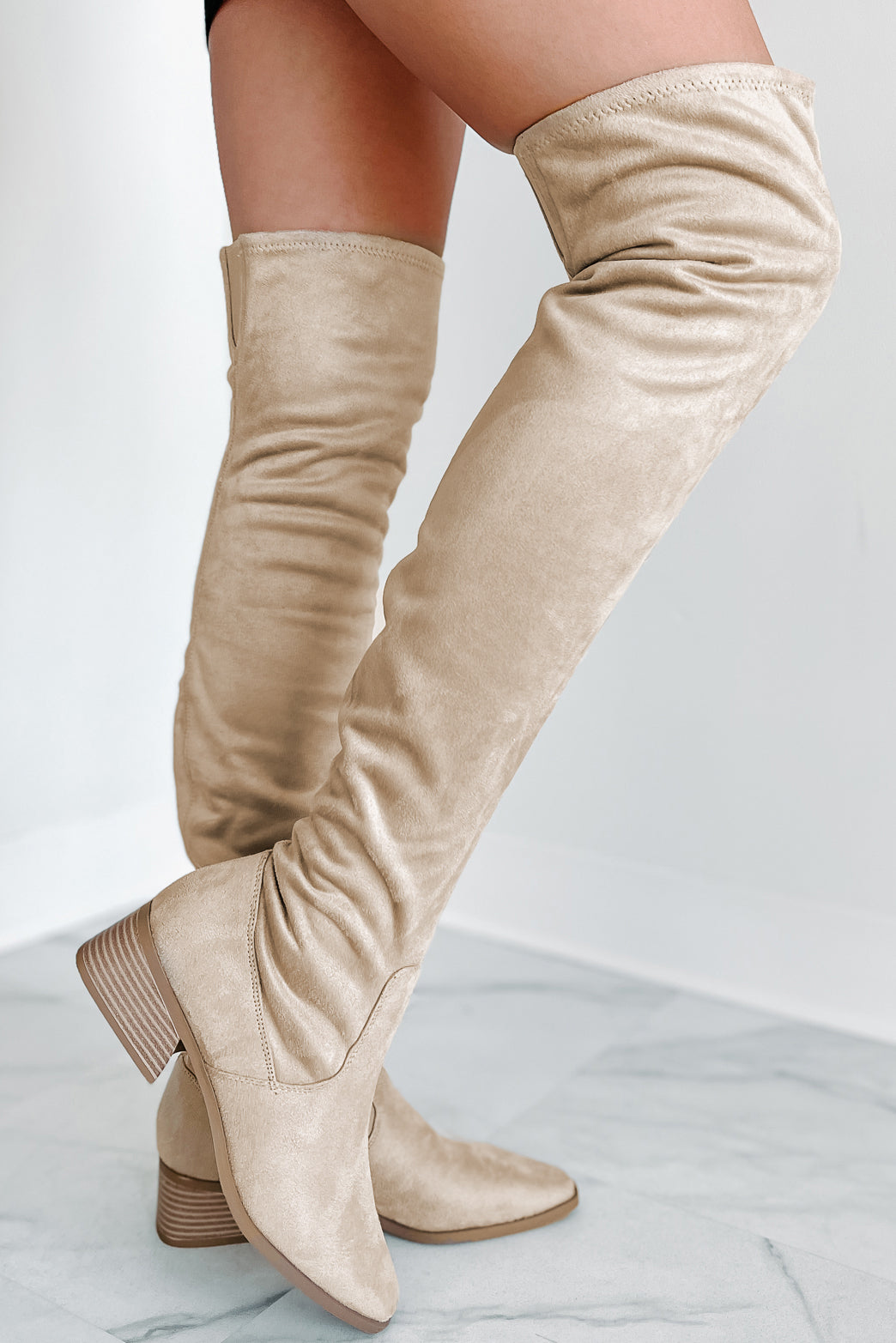 carina taupe over the knee boots