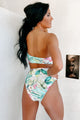 Keep Palm & Carry On One Shoulder Tropical Print Bikini Set (Multi) - NanaMacs