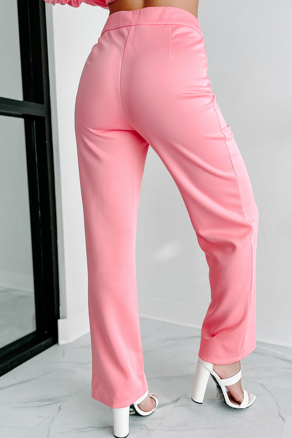 Too Perfect For Words Pantsuit Set (Pink) - NanaMacs