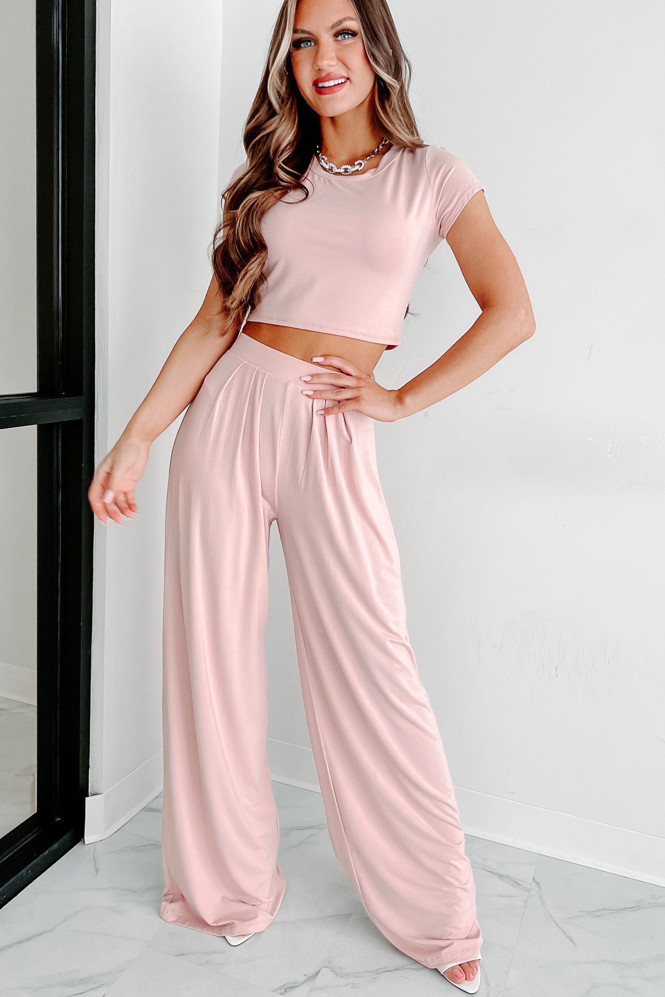 Easy Linen Cotton Pants — Blush Pink – La Garçonne