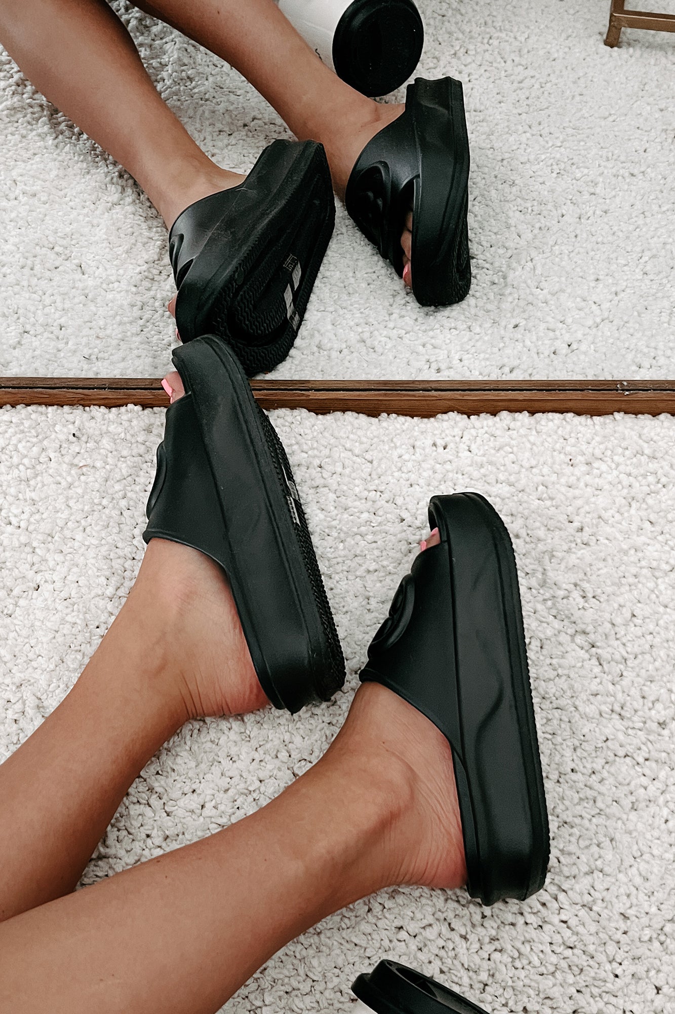 Always Chill PVC Platform Slide Sandals (Black) · NanaMacs