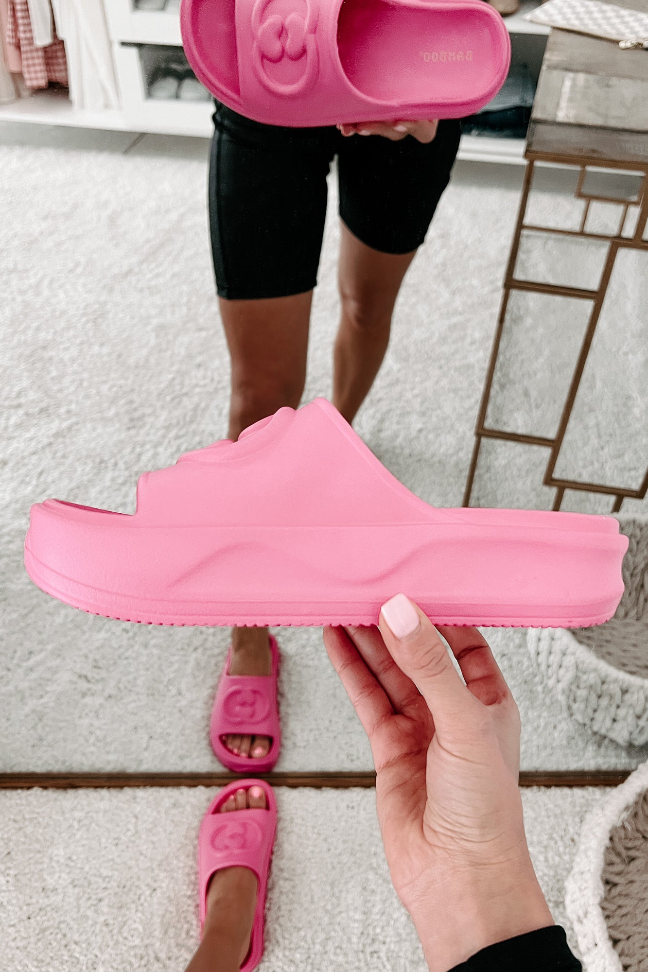 Always Chill PVC Platform Slide Sandals Hot Pink NanaMacs