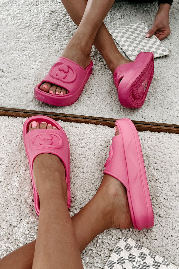 Always Chill PVC Platform Slide Sandals (Hot Pink) - NanaMacs