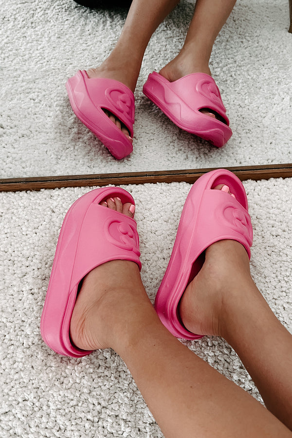 Always Chill PVC Platform Slide Sandals (Hot Pink) - NanaMacs