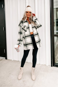 Downtown Walks Oversized Plaid Coat (Green) - NanaMacs